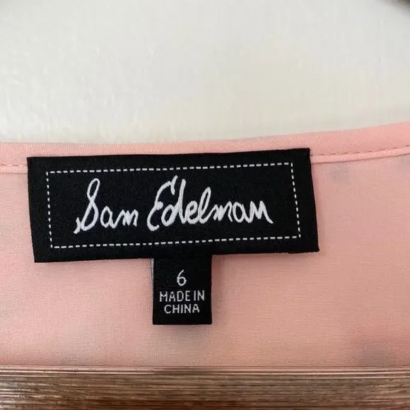 Sam Edelman Embroidered Floral Dress Pink Sz 6 - Picture 3 of 6